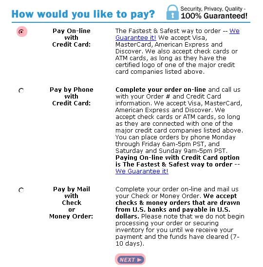 How would you like to pay?